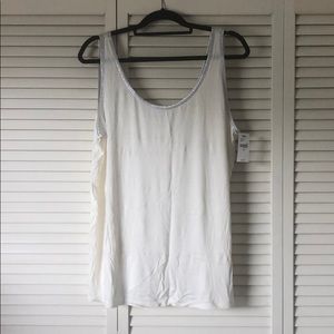 NWT Lane Bryant cream and silver tank size 22/24